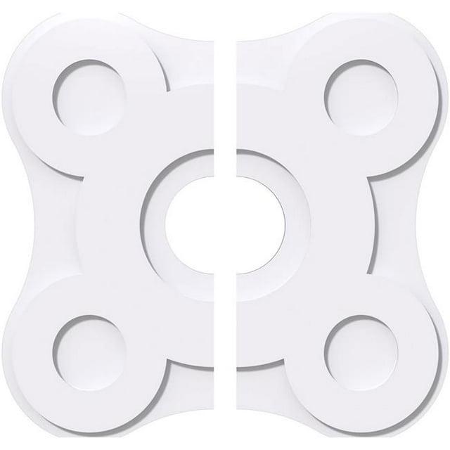 Ekena Millwork CMP32LA2-07000 32 in. OD x 7 in. ID Square Luna Architectural Grade PVC Contemporary Ceiling Medallion - 2 Piece