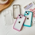 thumbnail image 4 of Case for iPhone 13 6.1 Inch, Clear Soft Silicone Bumper Protective Retro Color Transparent Shockproof Slim Phone Case Cover for iPhone 13 6.1 Inch - Pink, 4 of 4