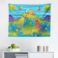 thumbnail image 1 of Outer Space Tapestry, Alien Attacks Terrified Uniform Woman Human Against Monster Sci Fi Discovery, Fabric Wall Hanging Decor for Bedroom Living Room Dorm, 2 Sizes, Multicolor, by Ambesonne, 1 of 1