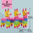 thumbnail image 3 of Juvale Mini Pinata Donkey 3 Pack - 4 x 7.5 x 2 in - Multi-Color Paper - Mini Pinatas Mexican Party Favors & Decorations, 3 of 8