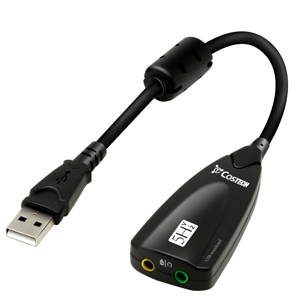 USB Audio Adapter, Costech USB External Stereo Sound Card with 3.5mm