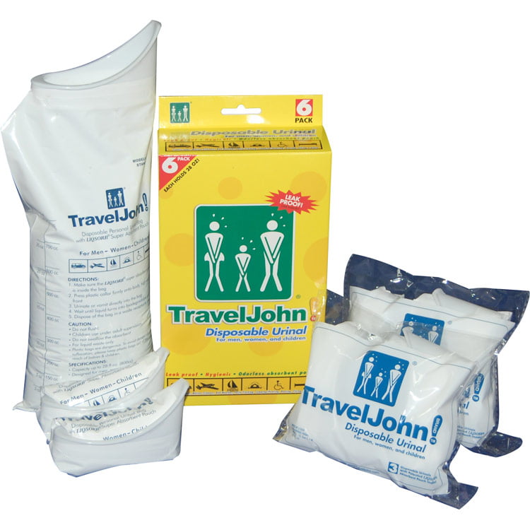 TravelJohn Travel John Disposable Resealable Urinal Wee Bags Unisex 3 Pack x 8 