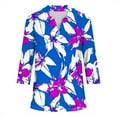 thumbnail image 5 of CYMMPU Loose Fit V Neck Fall Fashion Shirts Flower Printed Spring Tops 3/4 Sleeve Tunic Tops Boho Blouses for Women Dressy Casual Business Elegant Work Topss Blue S, 5 of 5