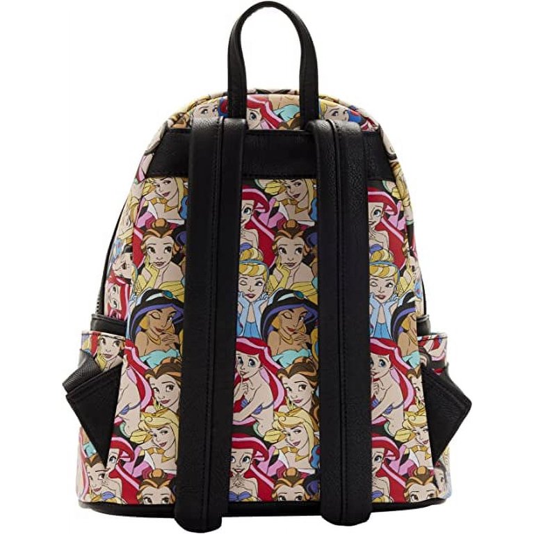 Loungefly Disney Princesses AOP Cinderella, Jasmine, Ariel, Snow White,  Belle Mini Backpack 