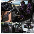 thumbnail image 2 of Jeiento Rose Car Seat Cover Set with Steering Wheel Cover Seat Belt Strap Cover Garbage Can Air Vent Pouch Auto Rearview Mirror Cover Coasters Keychain Straps, 15 Pack, Purple, 2 of 7