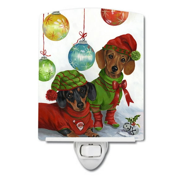 Caroline's Treasures PPP3085CNL Dachshund Christmas Jingle Ceramic Night Light, 6x4x3", multicolor