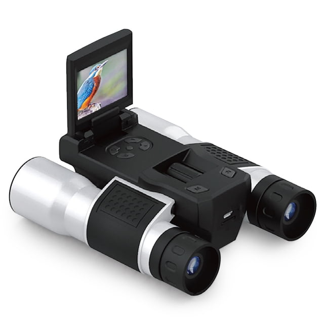 Telescopio terrestre Irfora Telescopio de cámara binoculares digitales 12x32 Pantalla LCD giratoria de 2 pulgadas Grabador de fotos de video de 5MP con para observación de aves Concierto de juego Irfora Telescopio terrestre