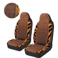 thumbnail image 3 of Uorisanigo Car Seat Covers Front Seats Only Universal Tiger Stripe Print High Back Bucket Seat Cover Fit for Vehicles, Auto, Suvs, Trucks, Sedans, Vans, Cars, Set of 2, Coral Velvet Fabric, 3 of 7