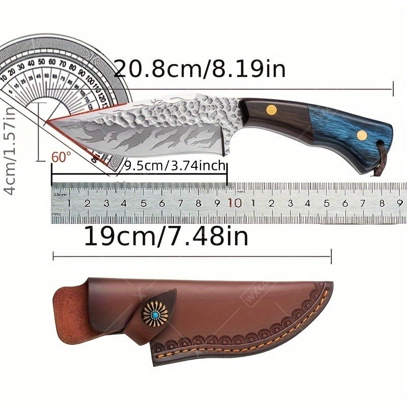 WXCOO Kitchen Knife Portable Stainless Steel Forged Pocket Knife - Perfect for Outdoor Camping and Barbecue! Hunting Knife Boning Knife BBQ