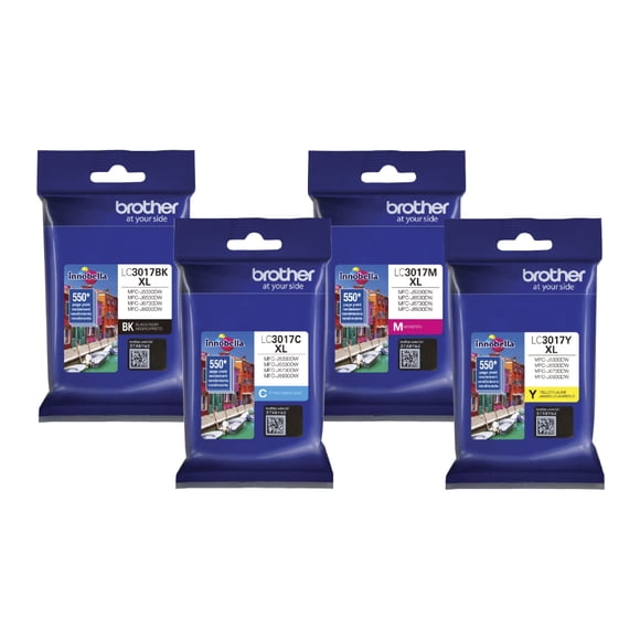 Kit de Cartuchos Brother LC3017BK, LC3017C, LC3017M, LC3017Y 550 Paginas