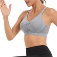 thumbnail image 4 of Byworldtasic Womens Plus Size Seamless Mesh Breathable Wireless Bra Gathered Front Design Bralette Adjustable Soft Bra, 4 of 7