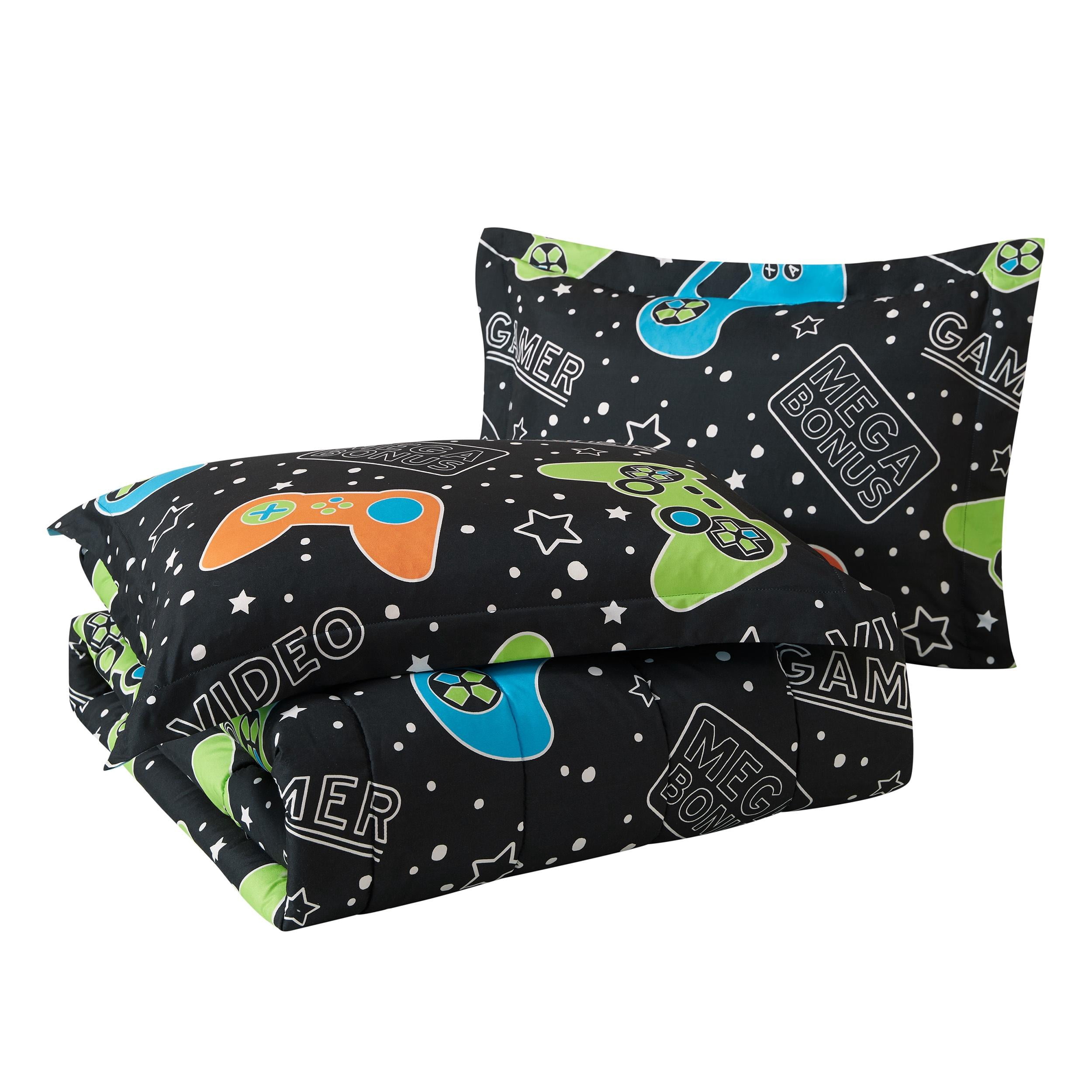 Video Gamer Set Black 2-Piece Ultra Soft Microfiber Comforter Set - Twin