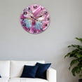 thumbnail image 4 of Hoease 12 Inch Silent Wall Clock, 3D Jeweled Colorful Butterfly Decorative Wall Clock, Battery Operated Non-Ticking Round Clock for Living Room Bedroom Luxury Home Decor, 4 of 10