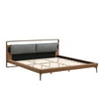 thumbnail image 7 of King Size Bed Frame,Platform King Bed Frame with PU Leather Headboard and 2 Night Lights for Bedroom,Solid Wood Slats Support,85.5"x82.88"x34.5",Brown, 7 of 7