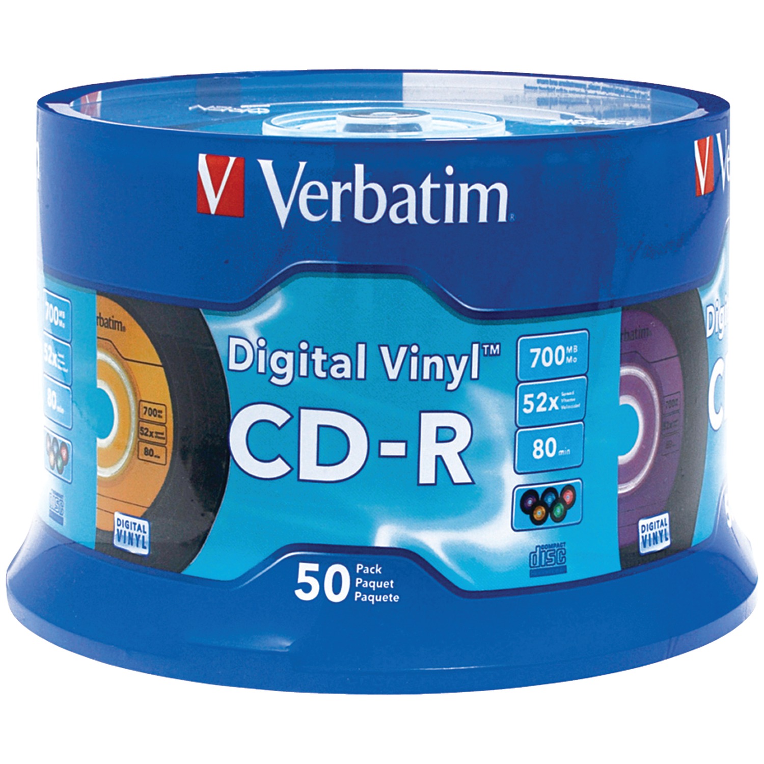Verbatim Digital Vinyl 700MB 52X CD-R 50 Packs Spindle Disc Model 94587 - image 2 of 2