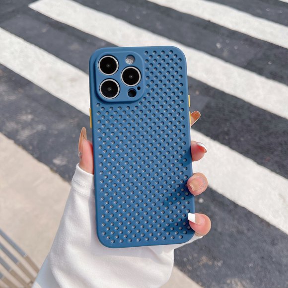 Estuche transpirable aplicable a 14 teléfonos móviles Estuche Apple Hole Estuche disipador de calor X Fine Hole Macaron 9 Color Estuche suave Funda protectora 11