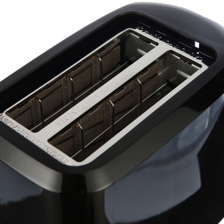 MAINSTAYS 2-SLICE TOASTER WITH 6 SHADE SETTINGS AND REMOVABLE CRUMB TRAY, BLACK