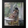 thumbnail image 2 of Pissarro, Camille 12x14 Black Modern Framed Museum Art Print Titled - Seated Figure (Lucien), 2 of 5