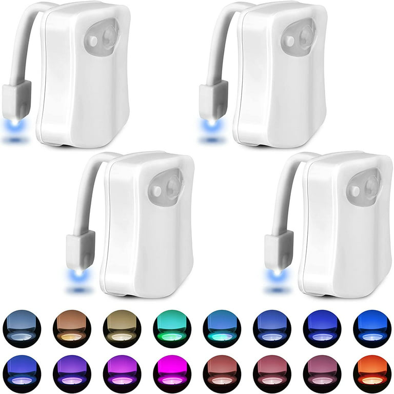 LumiLux Toilet Light with Motion Detection Sensor - 16-Color LED Bathroom  Toilet Bowl Light (White)