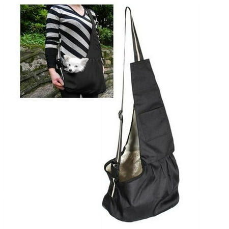 Masteelf Durable Washable Oxford Cloth Single-shoulder Sling Bag Pet Dog Cat Carrier Bag - Size S (Black)