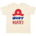 thumbnail image 3 of Inktastic Ahoy Matey, Pirate Hat, Skull and Bones, Pirates Boys or Girls Toddler T-Shirt, 3 of 5