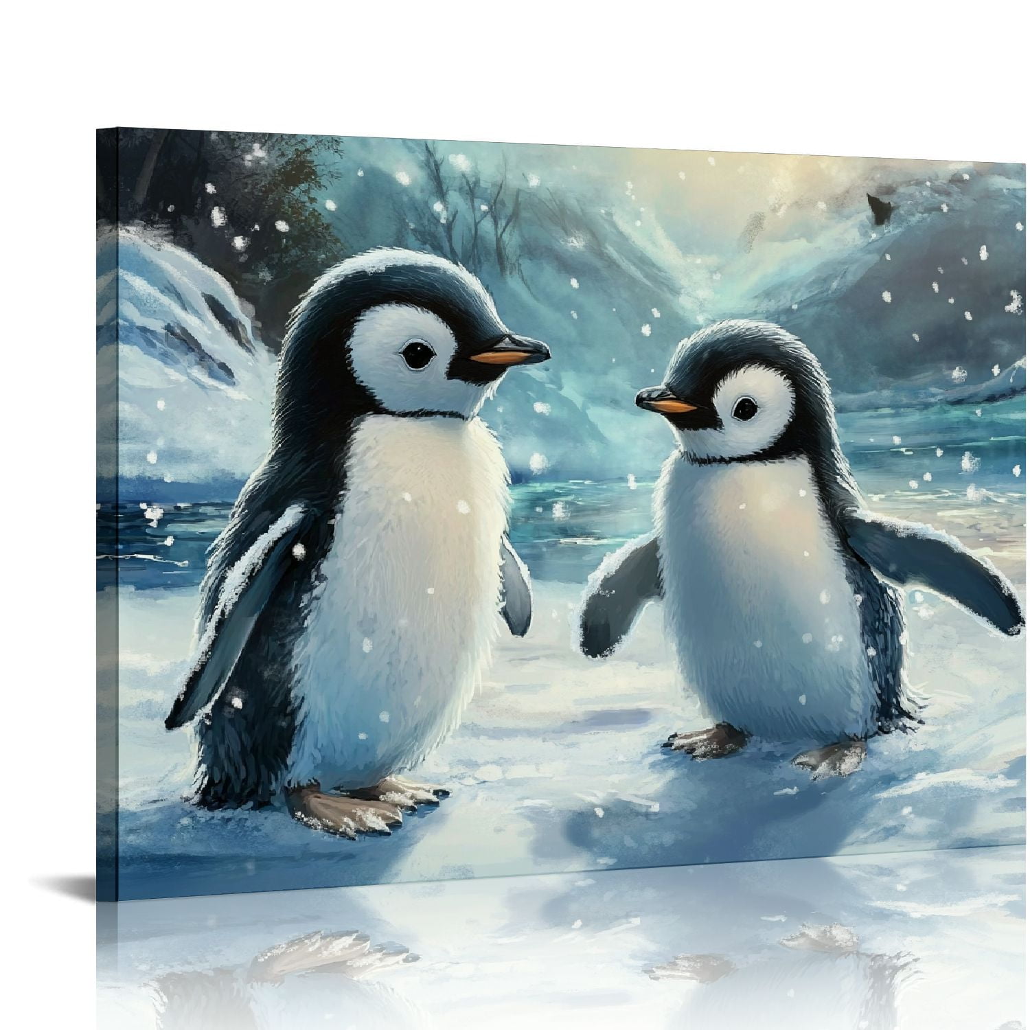 JRXY Cardinal Canvas Print - Snowy Tree Lighted Wall Art - Winter