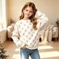 thumbnail image 2 of SGMVNU Girls Polka Dots Sweatshirt Crewneck Pullover Casual Tops Long Sleeve Fall Clothes for Outdoor, Size 4-5 Years, tc1-White4, 2 of 5
