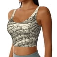thumbnail image 2 of Rateoe Vineyard Landscape Print Womens' Sports Bras Scoop Neck Sports Vest- Padded U Back Seamless High Impact Support, 2 of 7