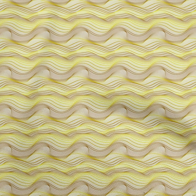 oneOone Viscose Chiffon Yellow Fabric Abstract Stripe Sewing Craft Projects Fabric Prints By Yard 42 Inch Wide