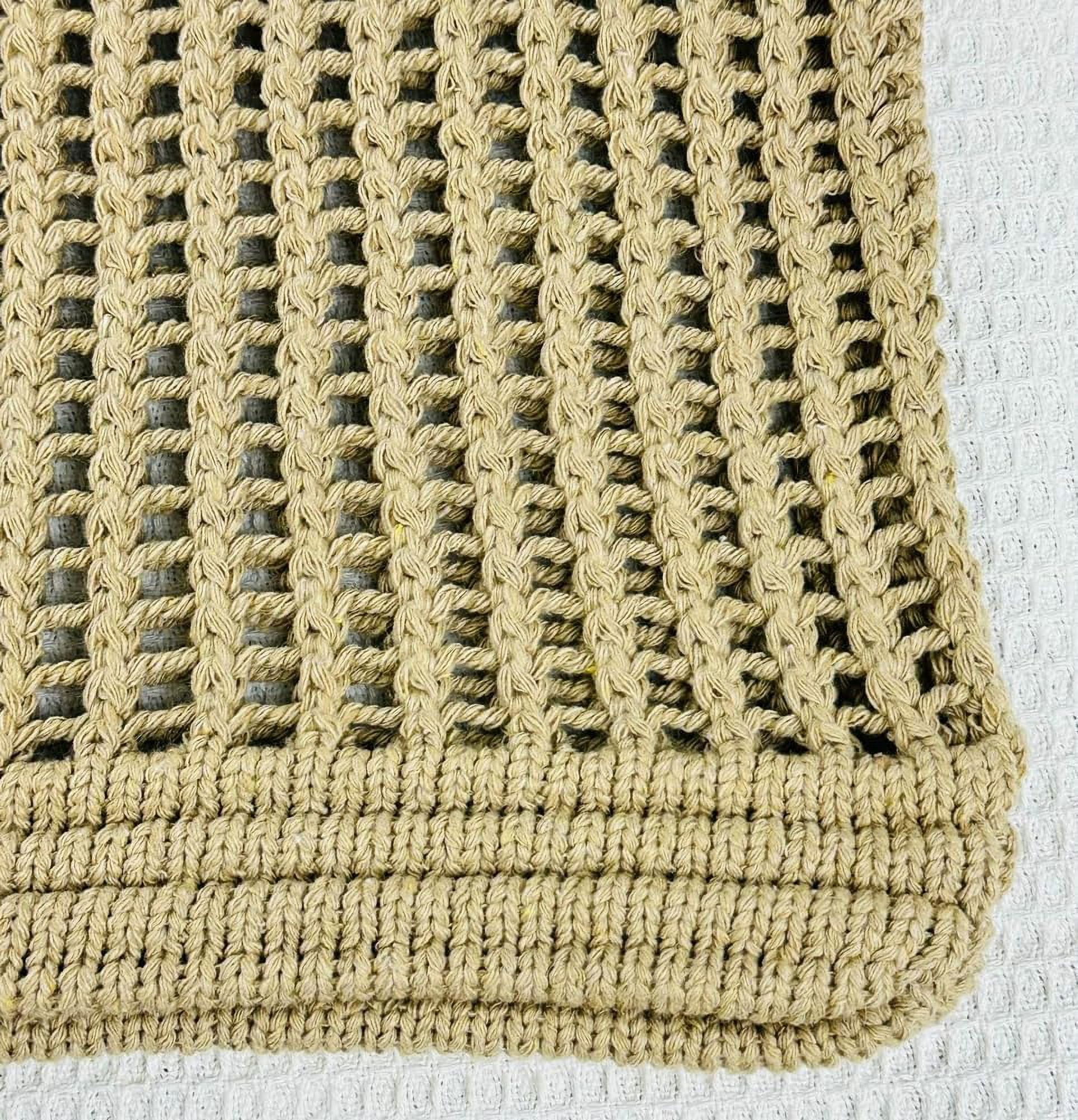 Kukuzhu Women's Handwoven Aesthetic Tote Bag Crochet Handbag Cute Knitted Mesh Beach Bag for Summer Vocation Shopping