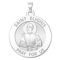 Picturesongold.Com Saint Eligius Religious Medal Necklace Pendants Adult-3/4 Nickel-Sterling Silver