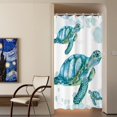 thumbnail image 2 of Beach Nautical Sea Turtle Theme Fabric Shower Curtain Sets Ocean Family Bathroom Decor with Hooks Waterproof Washable 36 x 72 inches White Blue and Green, 2 of 6