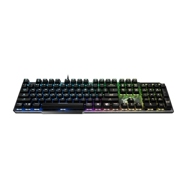 MSI Vigor GK50 Elite LL Mechanical Gaming Keyboard - Kailh Blue Switches  (Clicky), Ergonomic Keycaps, Brushed Metal Finish, Anti-Slip Base, Per-Key  RGB Mystic Light, USB 2.0 - Full-Sized 