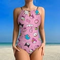 thumbnail image 2 of Hello Kitty Women's One Piece Swimsuit High Neck Tummy Control Swimwear Bathing Suit, 2 of 7