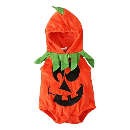 

Coerni Baby Halloween Jumpsuit Girl Boy Halloween Outfits Long Sleeve Jumpsuit Pumpkin Romper One Piece Fall Winter Hoodie Bodysuit