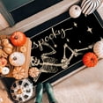 thumbnail image 3 of Sm:)e Spooky Skeleton Bone Day of the Dead Doormat 17x47 Inch, Black, 3 of 7