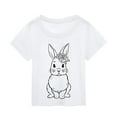 thumbnail image 3 of MIASHUI T-Shirt à Manches Courtes pour Tout-Petits Garçons Filles Bunny Imprimé Graphique, Blanc, 7-8 Ans, 3 of 4
