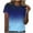 Blue, variant on Womens Tops Under $10 Womens Ombre Gradient Short Sleeve T Shirt Soft Comfort Casual Crew Neck Tee Shirts Trendy Everyday Style Top 2026 Black XXL