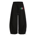 thumbnail image 3 of SJLDQY Sweatpants for Girls Letter Graphic Wide Leg Pants Drawstring Waist Straight Leg Pants with Pockets, 3 of 5