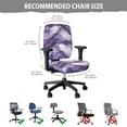 thumbnail image 7 of FKELYI Marble Texture Purple Print Office Chair Slipcover 2 Piece Desk Chair Cover Removable Computer Chair Protective Cover Rotating Swivel Chair Slipcover for Office Worker, 7 of 7