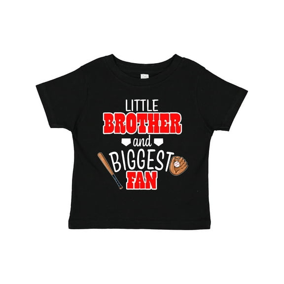 Inktastic Little Brother and Biggest Fan- Baseball Glove and Bat Boys Toddler T-Shirt
