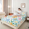 thumbnail image 4 of Manfei Chic Colorful Flowers 4pcs Bed Sheets for Female Men,Polka Dots King Sheets,Spring Garden Super Cozy Sheet Set,Ultra Soft Home Decor, 4 of 7