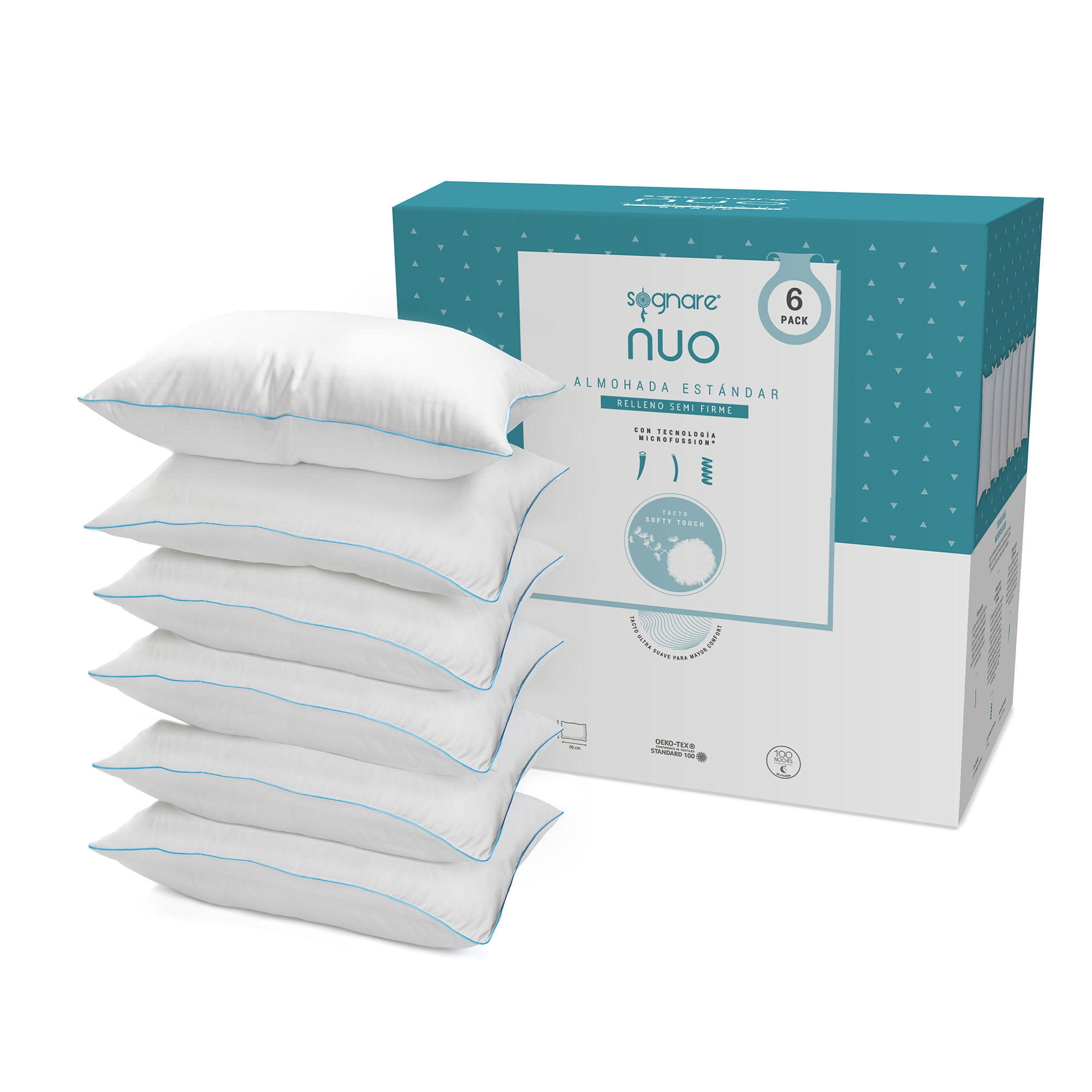 Sognare Almohada NUO Tamano Estandar 6 pack Sognare Sognare Nuo Walmart en linea