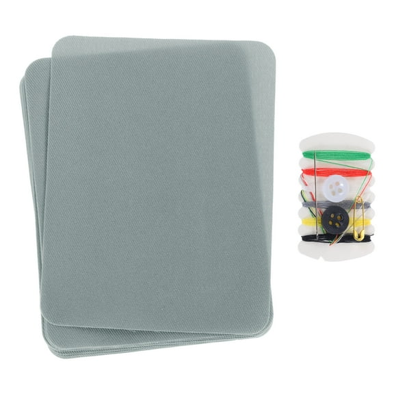 8 Pcs Iron on Patches with Sewing Kit 4.9"x3.7" Patches for Clothes Iron on Patches for Jeans, Bags Grey