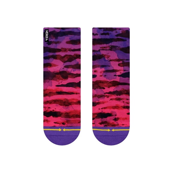 Purple Water Color Quarter Crew Sock