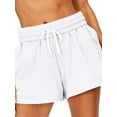 thumbnail image 3 of Wangsaura Women Loose Style Sports Shorts, Solid Color Elastic Waist Sweatpants, 3 of 5