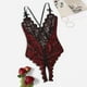 thumbnail image 3 of Gibobby Ropa interior mujer Conjunto de lencería for Mujer Conjunto de lencería con Liguero y corpiño de Encaje Floral(Vino, CH), 3 of 5