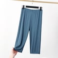 thumbnail image 6 of Xioeram Women Loose Fit Cropped Pants Mid-rise Elastic Waist Wide Leg Casual Pants Solid Color Summer Thin Loose Trousers Streetwear, 6 of 8