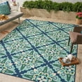 thumbnail image 3 of Noble House Kaia 130x94" Indoor/Outdoor Fabric Floral Area Rug in Blue/Green, 3 of 13