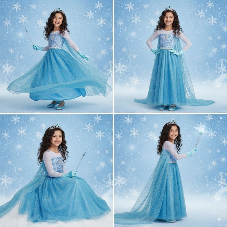elsa party dress kids costume girl clothes Amazon.com: GELVSI Princess Elsa Dress for Girls, Frozen Princess Elsa costume,Snow Party Queen,Birthday Party Dress Up with Accessories (Blue) : Toys & Games